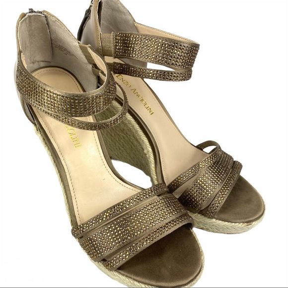 Enzo Angiolini Wedge Sandals Bronze - Picture 5 of 16